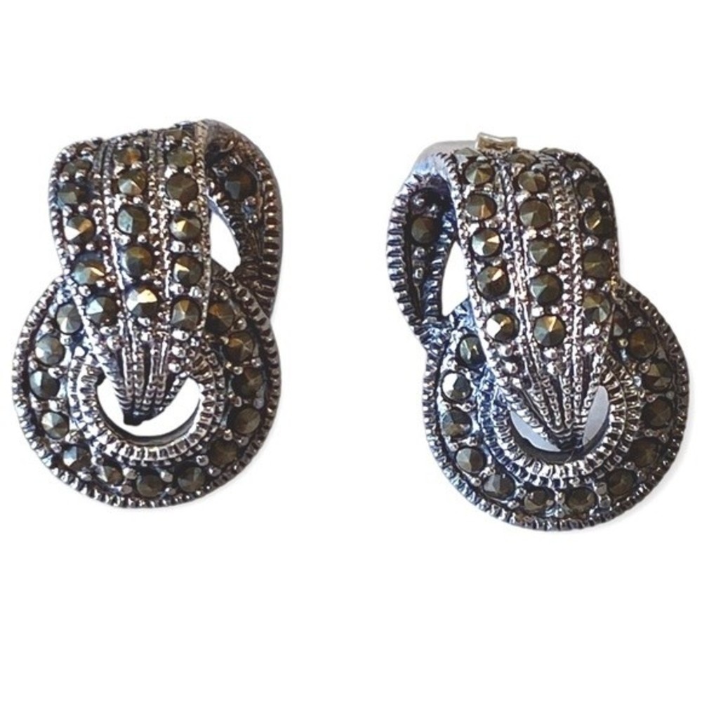 Vintage Marcasite Sterling Silver Earrings